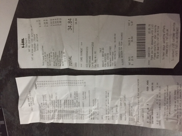 Photo of flower receipts