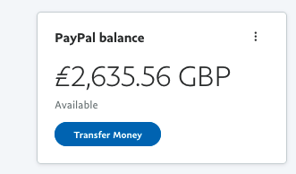 Screenshot of Paypal