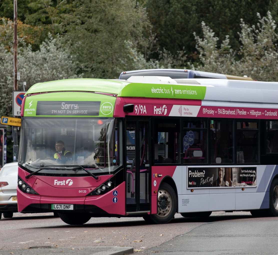 It's a picture of a bus in Glasgow