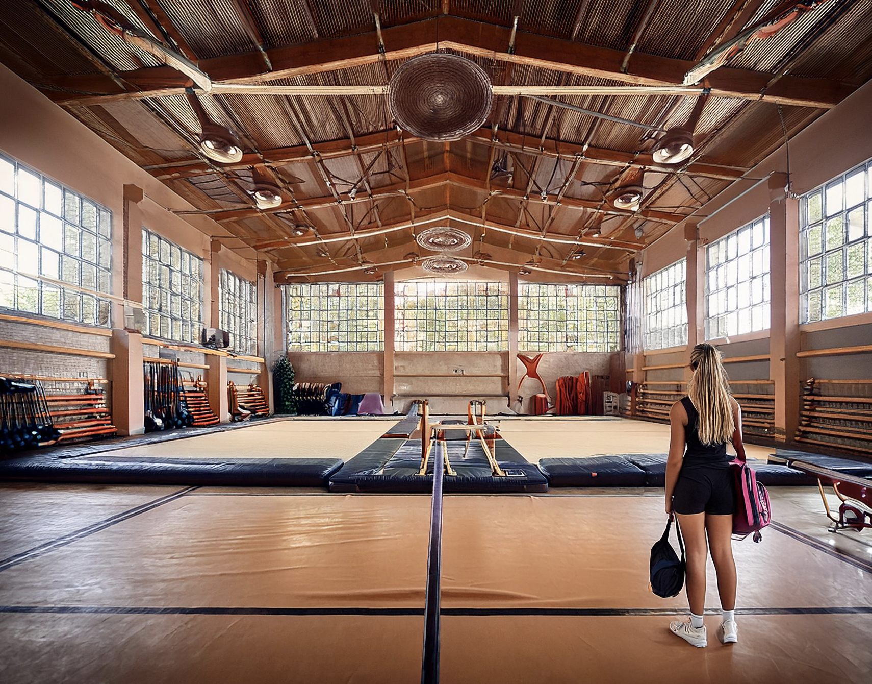 A big gymnastics gym